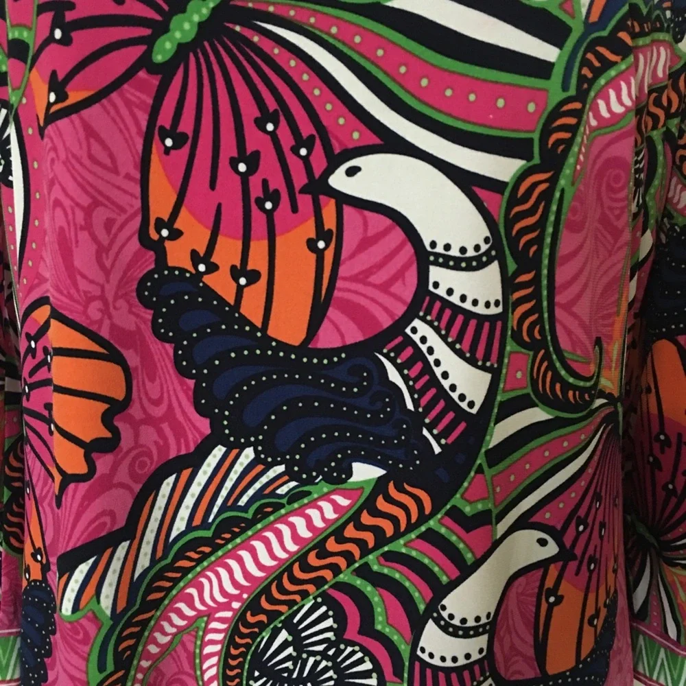 Laundry by Shelli Segal Pink Bird Print Dress Size 8